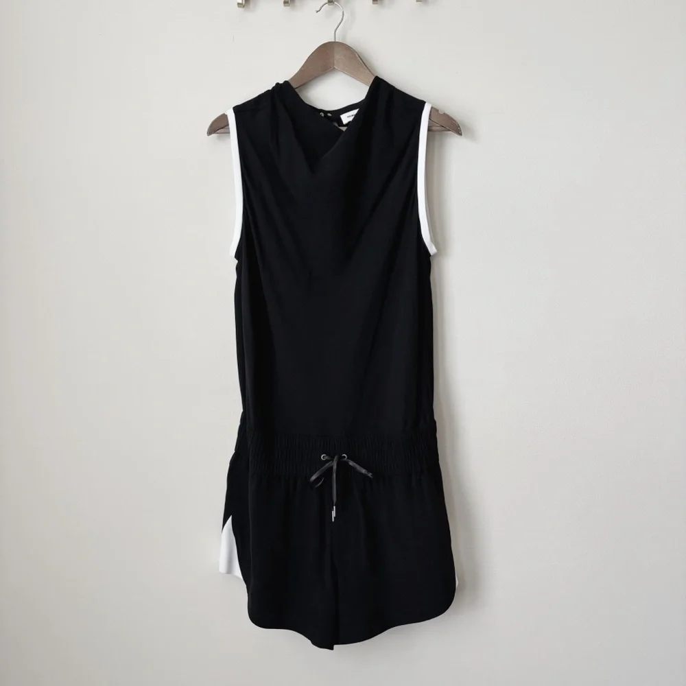 Helmut Lang Black Drawstring Waist Torsion Romper Sz 8